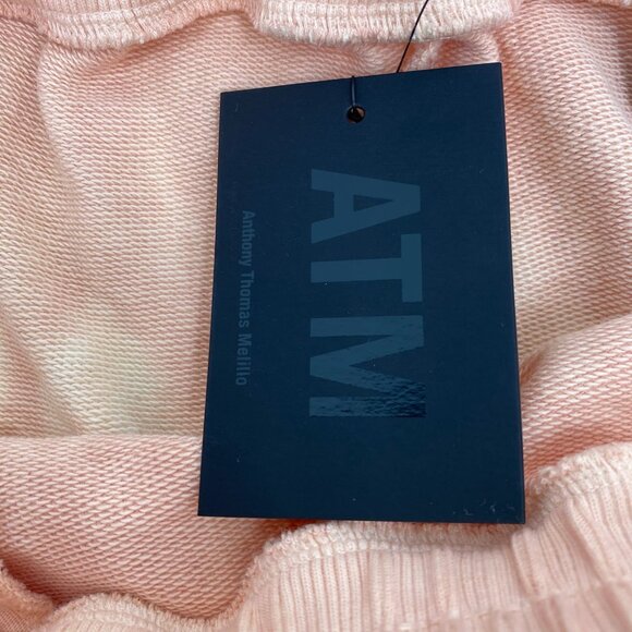 ATM Pink Yellow Tie Dye High Waist Drawstring Shorts | NWT - Picture 4 of 8